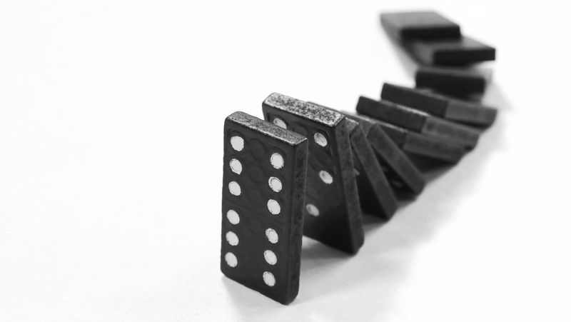 Dominoes toppling