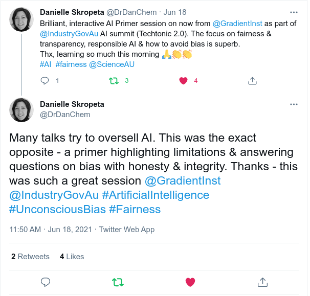 Positive course feedback on twitter